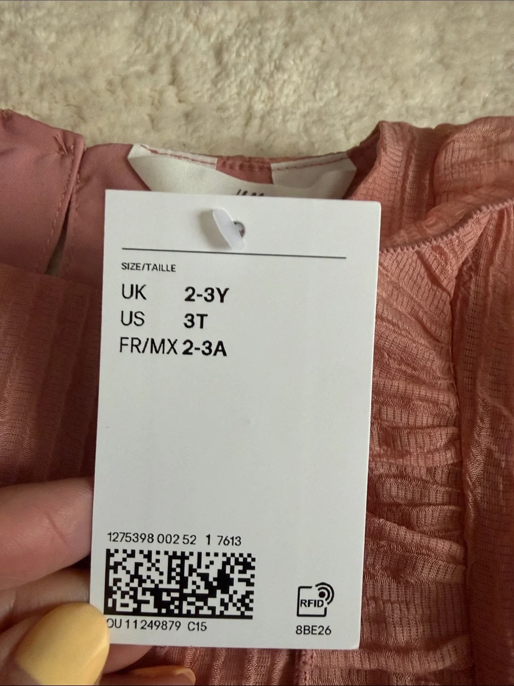 NEW H&M Girls Rust-Pink Ruffle Flutter Dress